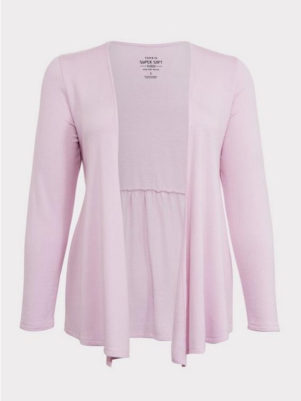 Torrid Super Soft Fleece Open Front Babydoll Cardigan Pink Plus Size 3X